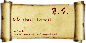Nádasi Izrael névjegykártya